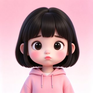 萌妹人设桃桃的3D卡通头像